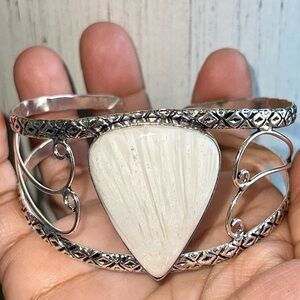 “The Inner Peace Stone” Adjustable Scolecite Crystal Cuff